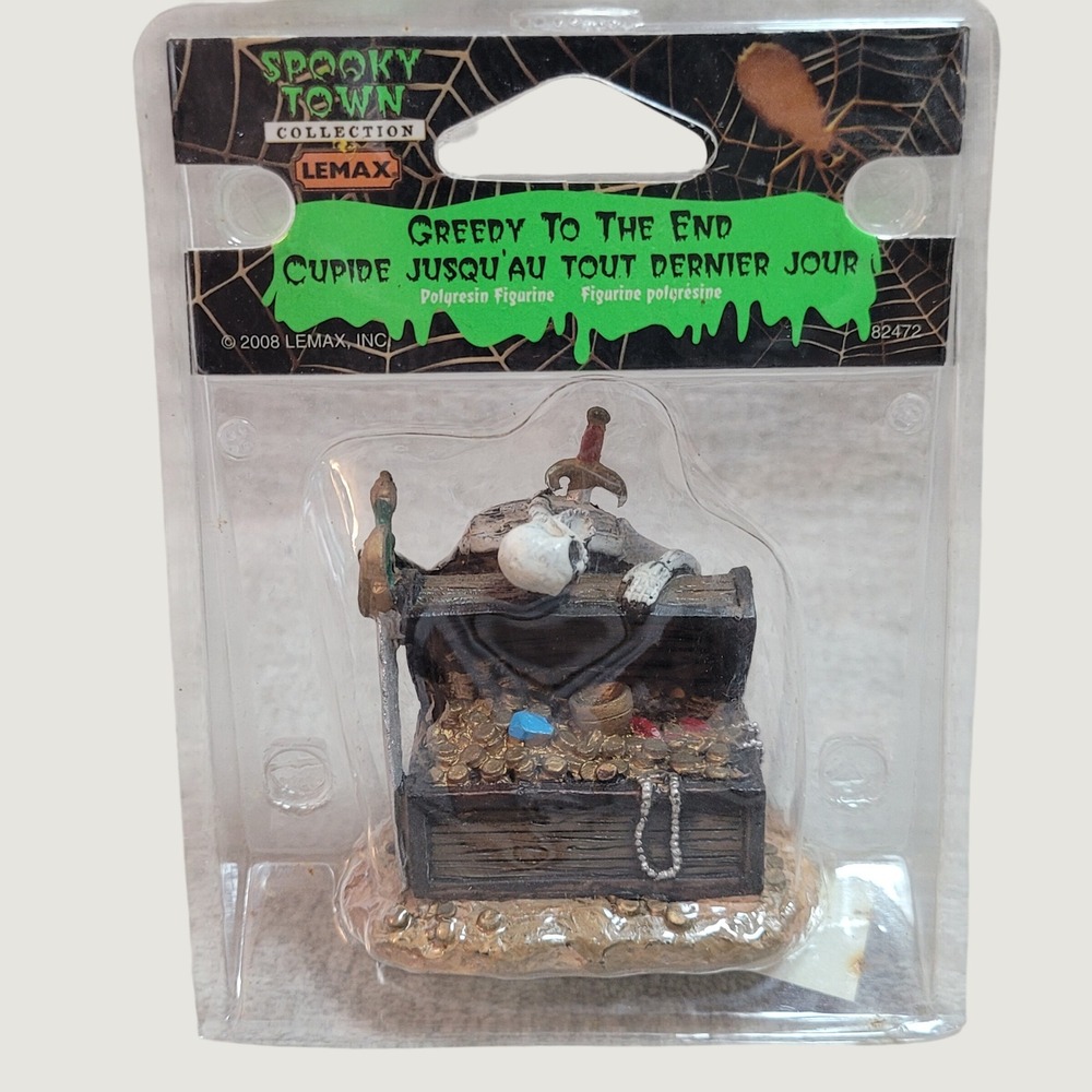 Lemax Spooky Town Greedy To The End Skeleton Figurine 82472 2008 Halloween NEW